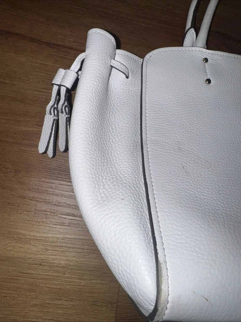 kate spade new york white Satchel Top Handle Zip Strap Pockets